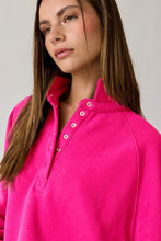 Load image into Gallery viewer, Oversized Snap Button Collared Sweater - Raspberry
