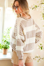 Load image into Gallery viewer, Chunky Knit Drop Shoulder Sweater - Mocha Ivory
