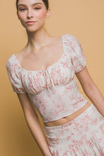 Load image into Gallery viewer, Fitted Puff Sleeve Rose Top - Pink
