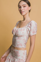 Load image into Gallery viewer, Fitted Puff Sleeve Rose Top - Pink
