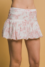 Load image into Gallery viewer, Rose Print Bubble Mini Skort - Pink
