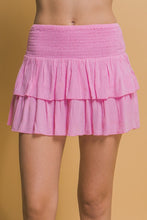 Load image into Gallery viewer, High Rise Smocked Ruffle Skort - Pink

