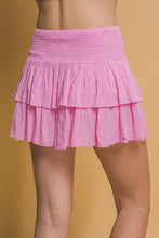 Load image into Gallery viewer, High Rise Smocked Ruffle Skort - Pink
