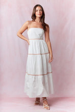 Load image into Gallery viewer, Beachy Ric Rac Trim Maxi Dress - White