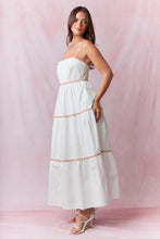 Load image into Gallery viewer, Beachy Ric Rac Trim Maxi Dress - White