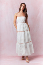 Load image into Gallery viewer, Beachy Ric Rac Trim Maxi Dress - White