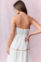 Load image into Gallery viewer, Beachy Ric Rac Trim Maxi Dress - White