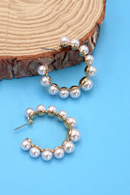 Load image into Gallery viewer, Pearl Hoop Earrings