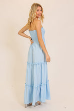 Load image into Gallery viewer, Strapless Airflow Maxi Dress - Light Blue
