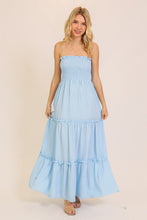 Load image into Gallery viewer, Strapless Airflow Maxi Dress - Light Blue
