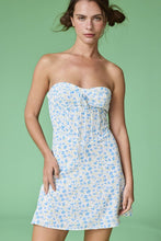 Load image into Gallery viewer, Floral Strapless Corset Dress - Blue
