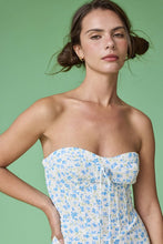 Load image into Gallery viewer, Floral Strapless Corset Dress - Blue
