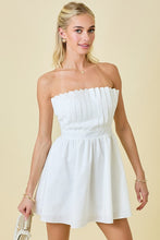 Load image into Gallery viewer, Strapless Pleated Mini Dress - White
