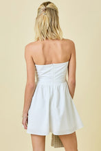 Load image into Gallery viewer, Strapless Pleated Mini Dress - White
