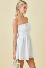 Load image into Gallery viewer, Strapless Pleated Mini Dress - White
