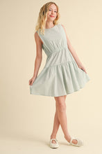 Load image into Gallery viewer, Cinched Waist Tiered Dress - Mint/Ivory