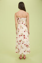 Load image into Gallery viewer, Floral Lace Trim Front Tie Midi Dress