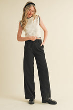 Load image into Gallery viewer, Blanket Stitch Pointelle Sweater - Ivory/Black
