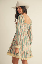 Load image into Gallery viewer, French Floral Lace Smocked Mini Dress - Dusted Olive

