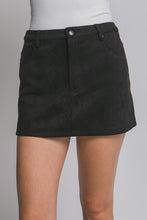 Load image into Gallery viewer, Low Rise Suede Skort Black

