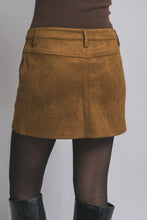 Load image into Gallery viewer, Low Rise Suede Skort Camel
