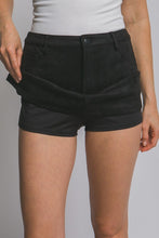 Load image into Gallery viewer, Low Rise Suede Skort Black
