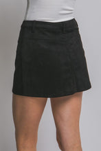 Load image into Gallery viewer, Low Rise Suede Skort Black
