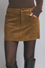 Load image into Gallery viewer, Low Rise Suede Skort Camel
