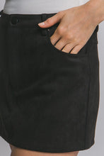 Load image into Gallery viewer, Low Rise Suede Skort Black
