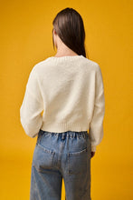 Load image into Gallery viewer, Knit Bow Sweater Top - Cream/Blue
