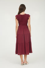 Load image into Gallery viewer, Flutter Sleeve Maxi Dress - Burgundy
