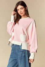 Load image into Gallery viewer, Heart Patchwork Colorblock Pullover - Pink

