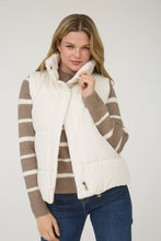 Load image into Gallery viewer, High Neck Zip Up Puffer Vest - Ivory
