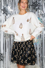 Load image into Gallery viewer, Gold Tree Sequin Accent Sweater - Cream
