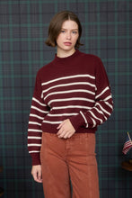 Load image into Gallery viewer, Mock Neck Drop Shoulder Knit - Burgundy
