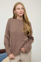 Load image into Gallery viewer, Mock Neck Pocket Detail Long Sleeve - Mocha
