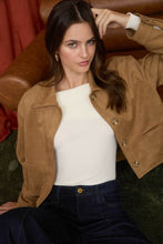 Load image into Gallery viewer, Suede Button Down Cropped Jacket - Camel
