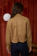 Load image into Gallery viewer, Suede Button Down Cropped Jacket - Camel
