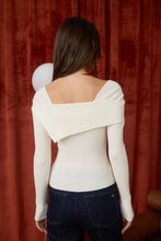 Load image into Gallery viewer, Asymmetric Fold Over Long Sleeve - Ivory
