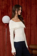 Load image into Gallery viewer, Asymmetric Fold Over Long Sleeve - Ivory
