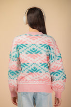 Load image into Gallery viewer, Colorblock Knit Sweater Top - Pink/Teal
