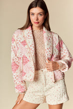 Load image into Gallery viewer, Floral Patchwork Quilted Jacket - Pink/Creme
