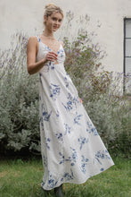 Load image into Gallery viewer, Floral Eyelet Maxi Dress - Blue/White