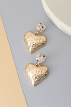 Load image into Gallery viewer, Heart Cort Print Drop Earrings