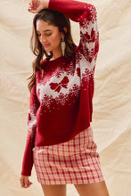 Load image into Gallery viewer, Snowflake Holiday Sweater - Burgundy/Ivory

