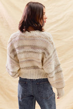 Load image into Gallery viewer, Textured Lurex Stripe Sweater - Ivory Multi
