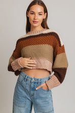 Load image into Gallery viewer, Round Neck Knitted Stripe Swearter
