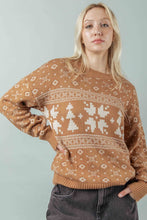Load image into Gallery viewer, Cozy Knit Holiday Sweater - Mocha