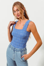 Load image into Gallery viewer, +Jacquard Seamless Tank - Blue
