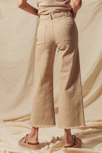 Load image into Gallery viewer, +Frayed Hem Wide Leg Stretch Pants - Stone
